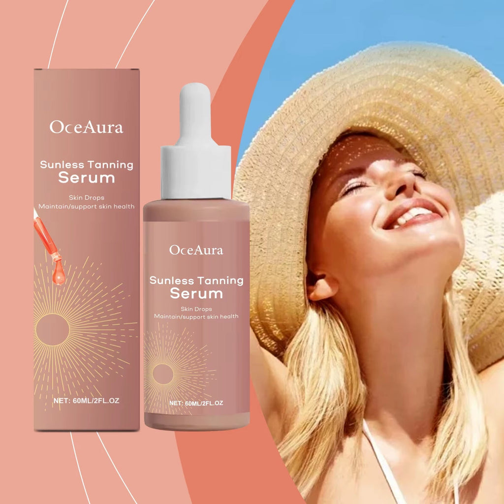 Herbal Sunless Tanning Lotion Serum Promote Melanin Production Natural Bronzer Darker against Sunburn Self Tanner Drops Liquid
