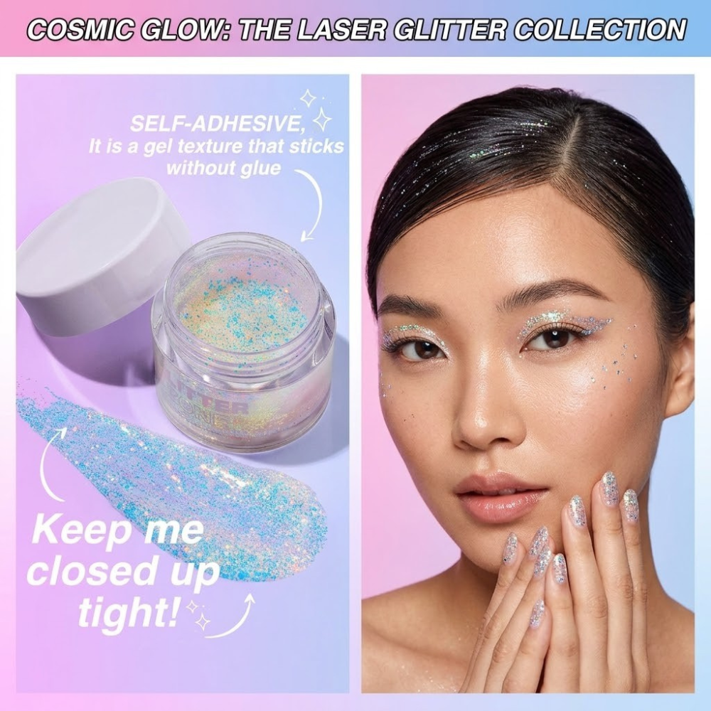 Instant Glue-Free Glitter Gel